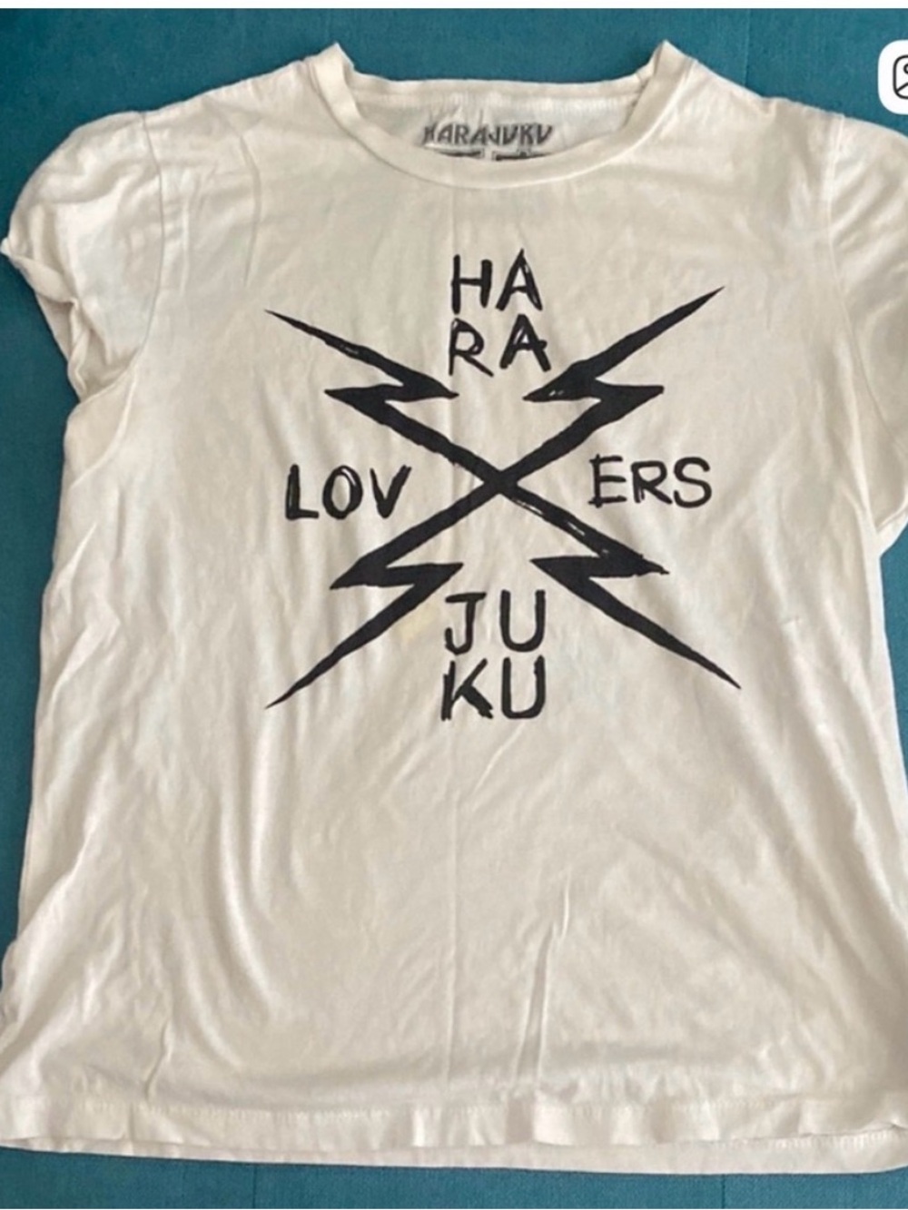 Harajuku Lovers White Graphic Tee with Black Print